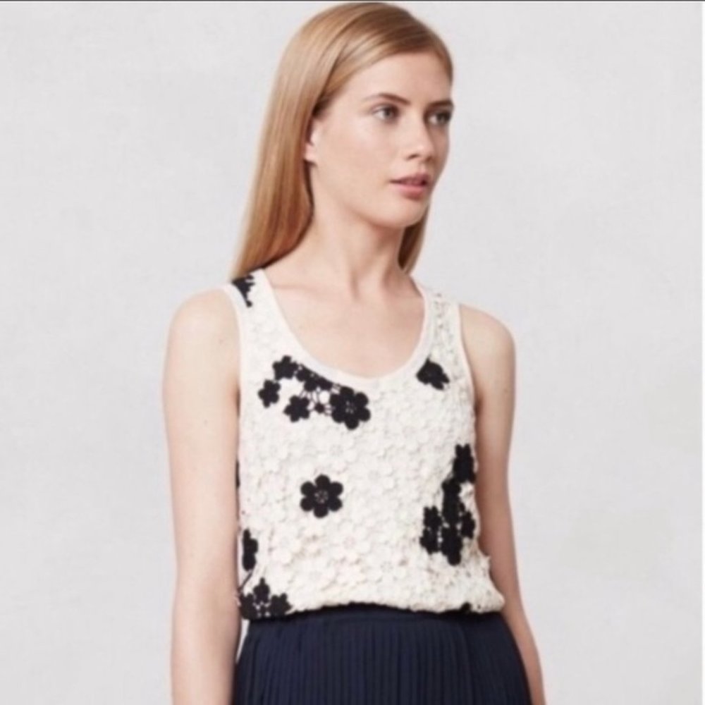 Anthropologie Dolan Shadow Bloom Crochet top